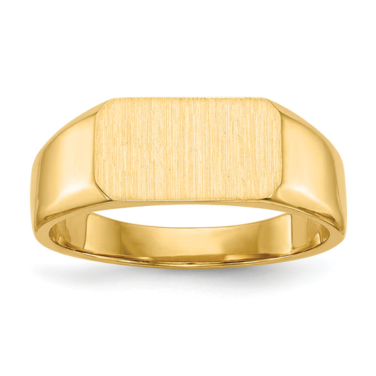 14K Yellow Gold bar signet ring 11.5 x 6.5 mm RS420