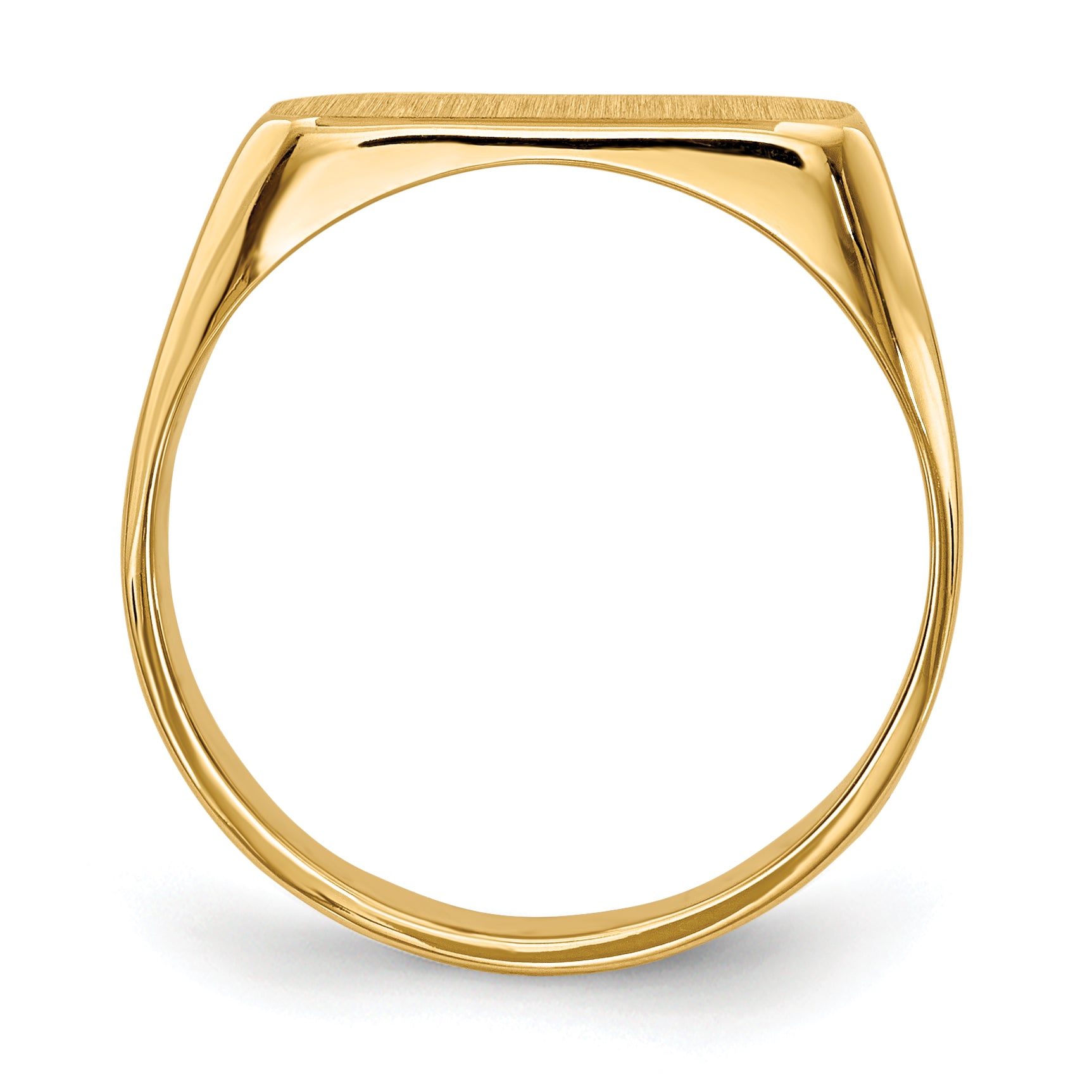 14K Yellow Gold bar signet ring 13.5 x 5.5 mm RS426 - alternate view
