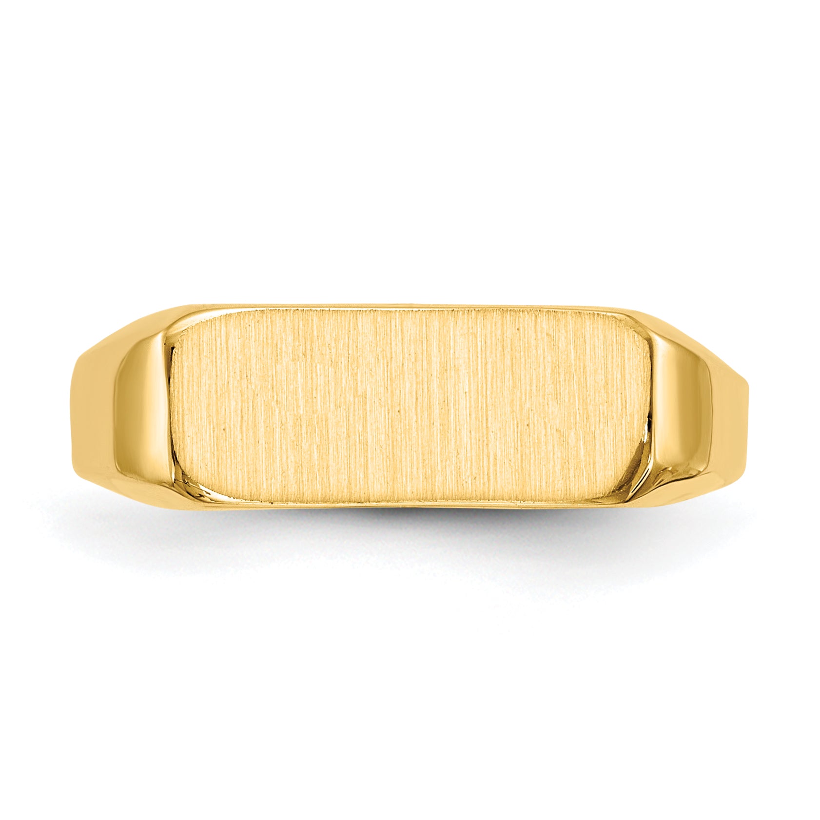 14K Yellow Gold bar signet ring 13.5 x 5.5 mm RS426 - alternate view