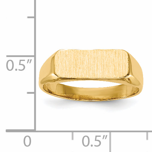 14K Yellow Gold bar signet ring 13.5 x 5.5 mm RS426 - alternate view