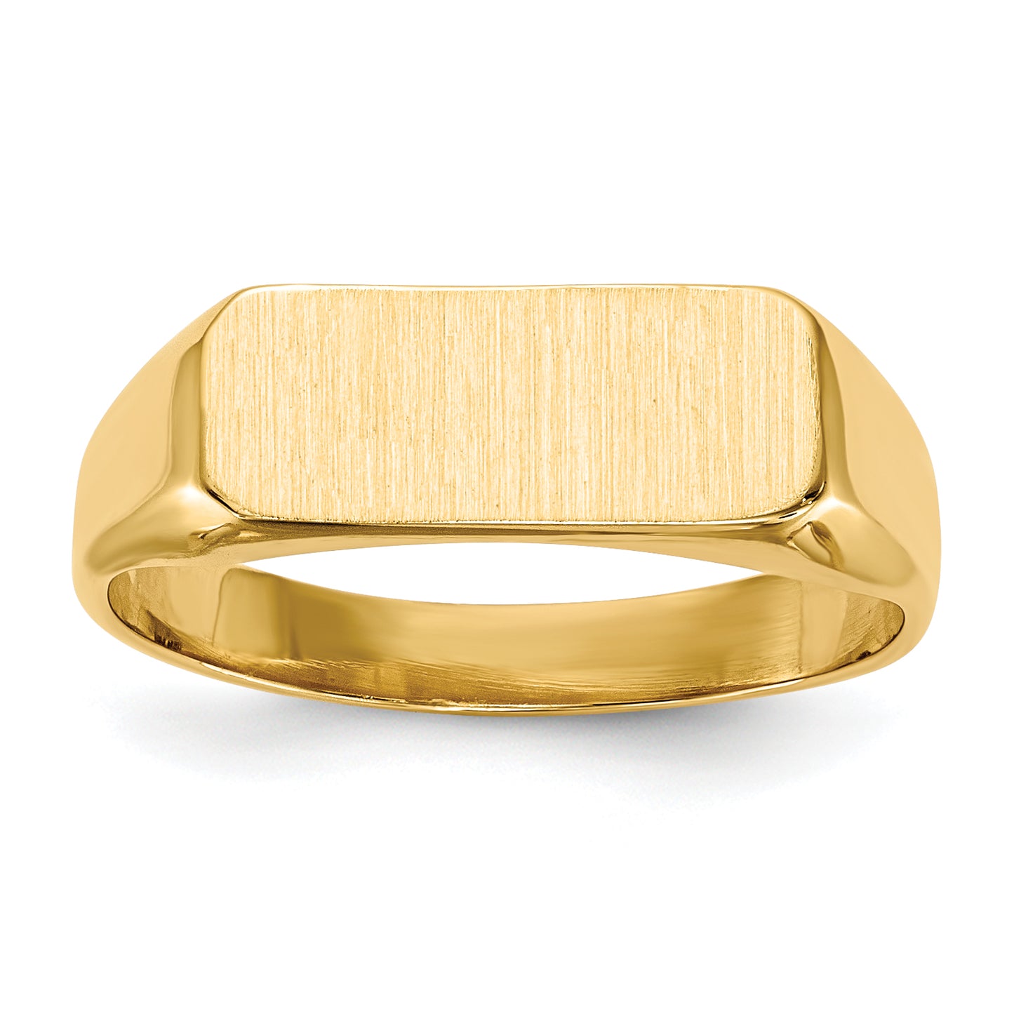 14K Yellow Gold bar signet ring 13.5 x 5.5 mm RS426