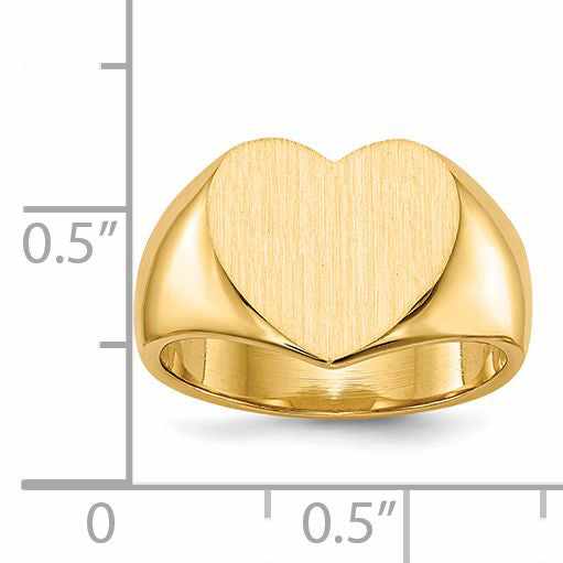 18K Gold Heart Signet Ring alternate view 8