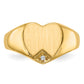 14K Gold Diamond Heart Signet Ring alternate view 4