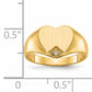 14K Gold Diamond Heart Signet Ring alternate view 8