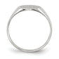 14K White Gold Round Signet Ring 9.0 x 9.0 mm RS532 - alternate view