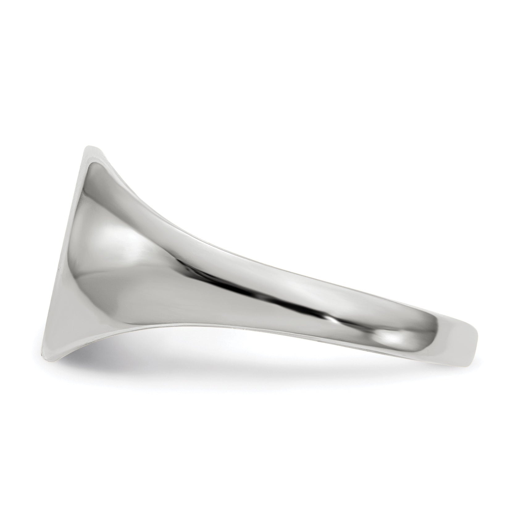 14K White Gold Round Signet Ring 9.0 x 9.0 mm RS532 - alternate view