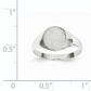 14K White Gold Round Signet Ring 9.0 x 9.0 mm RS532 - alternate view