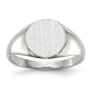 14K White Gold Round Signet Ring 9.0 x 9.0 mm RS532