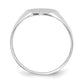 14K White Gold Closed Back Oval Signet Ring 9.0 x 10.0 mm RS533 - alternate view