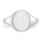 14K White Gold Closed Back Oval Signet Ring 9.0 x 10.0 mm RS533 - alternate view