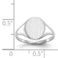 14K White Gold Closed Back Oval Signet Ring 9.0 x 10.0 mm RS533 - alternate view