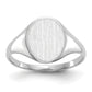 14K White Gold Closed Back Oval Signet Ring 9.0 x 10.0 mm RS533