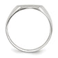 14K White Gold Round Signet Ring 12.0 x 12.5 mm RS537 - alternate view