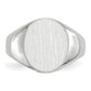 14K White Gold Round Signet Ring 12.0 x 12.5 mm RS537 - alternate view