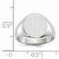 14K White Gold Round Signet Ring 12.0 x 12.5 mm RS537 - alternate view