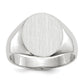 14K White Gold Round Signet Ring 12.0 x 12.5 mm RS537