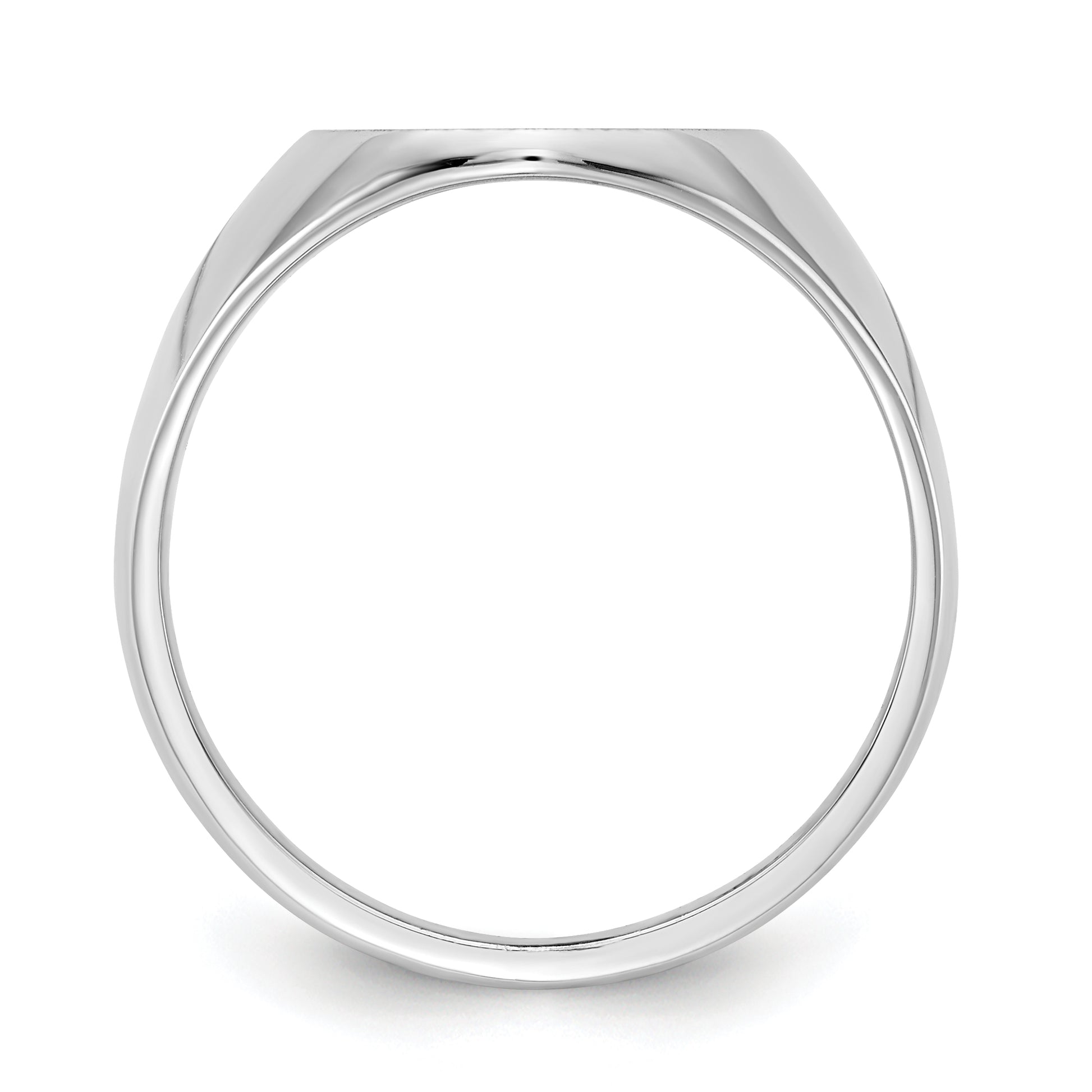 14K White Gold Closed Back Oval Signet Ring 12.5 x 15.0 mm RS539 - alternate view