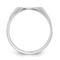 14K White Gold Closed Back Oval Signet Ring 12.5 x 15.0 mm RS539 - alternate view