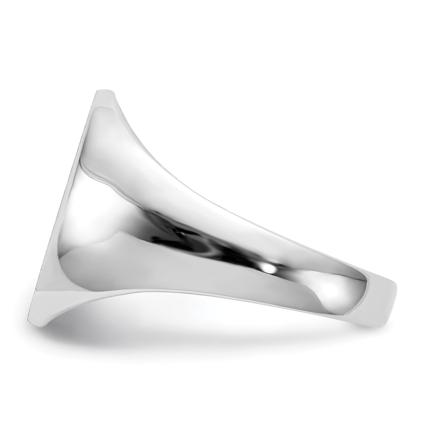 14K White Gold Closed Back Oval Signet Ring 12.5 x 15.0 mm RS539 - alternate view