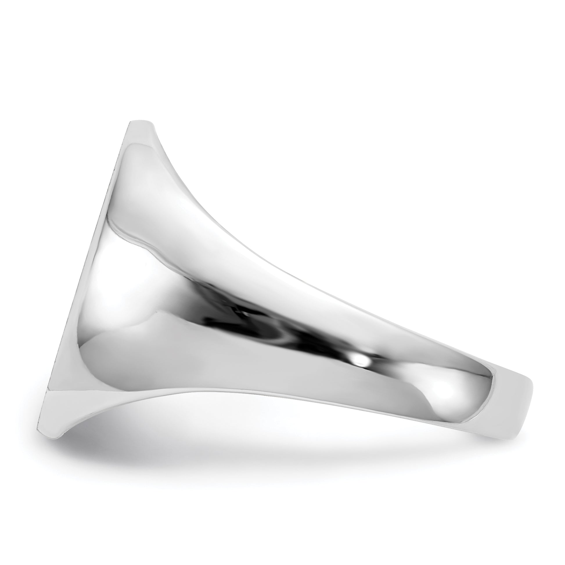 14K White Gold Closed Back Oval Signet Ring 12.5 x 15.0 mm RS539 - alternate view
