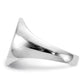 14K White Gold Closed Back Oval Signet Ring 12.5 x 15.0 mm RS539 - alternate view