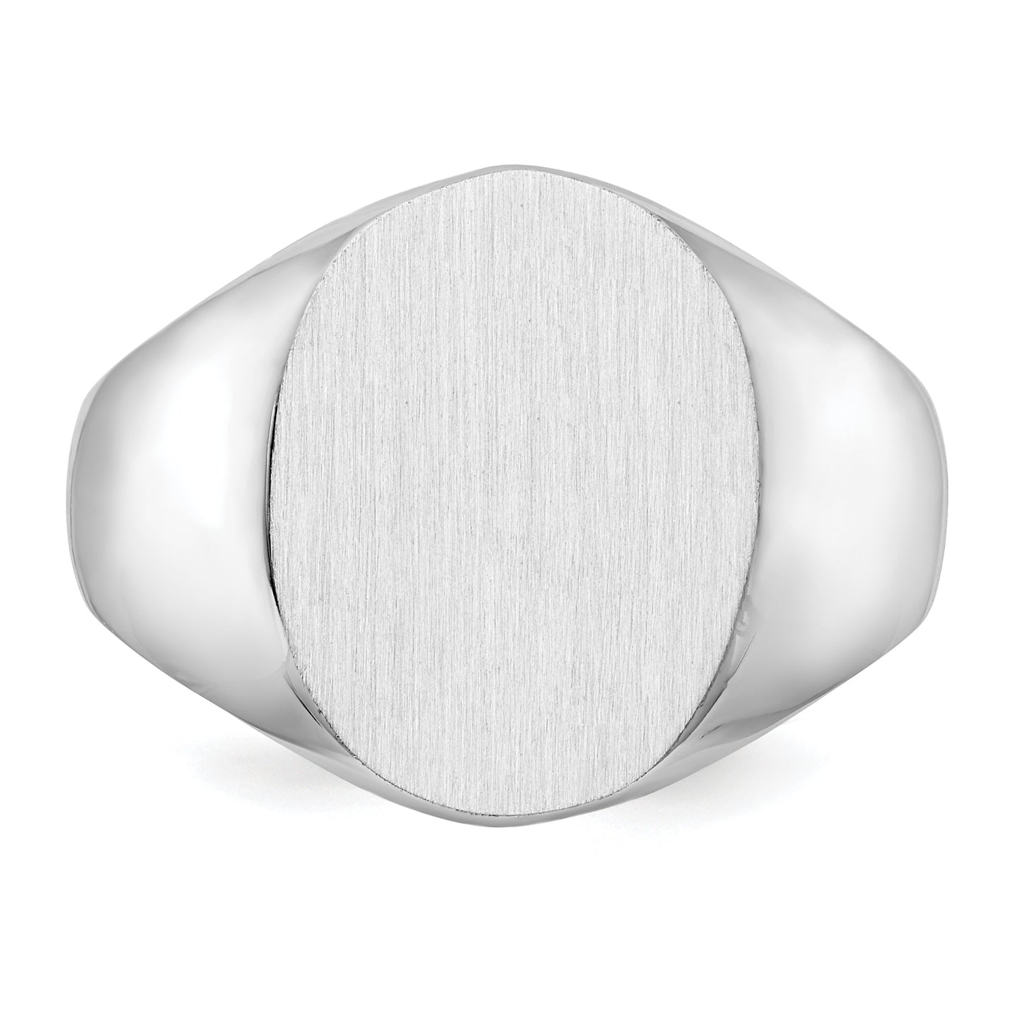 14K White Gold Closed Back Oval Signet Ring 12.5 x 15.0 mm RS539 - alternate view