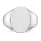 14K White Gold Closed Back Oval Signet Ring 12.5 x 15.0 mm RS539 - alternate view