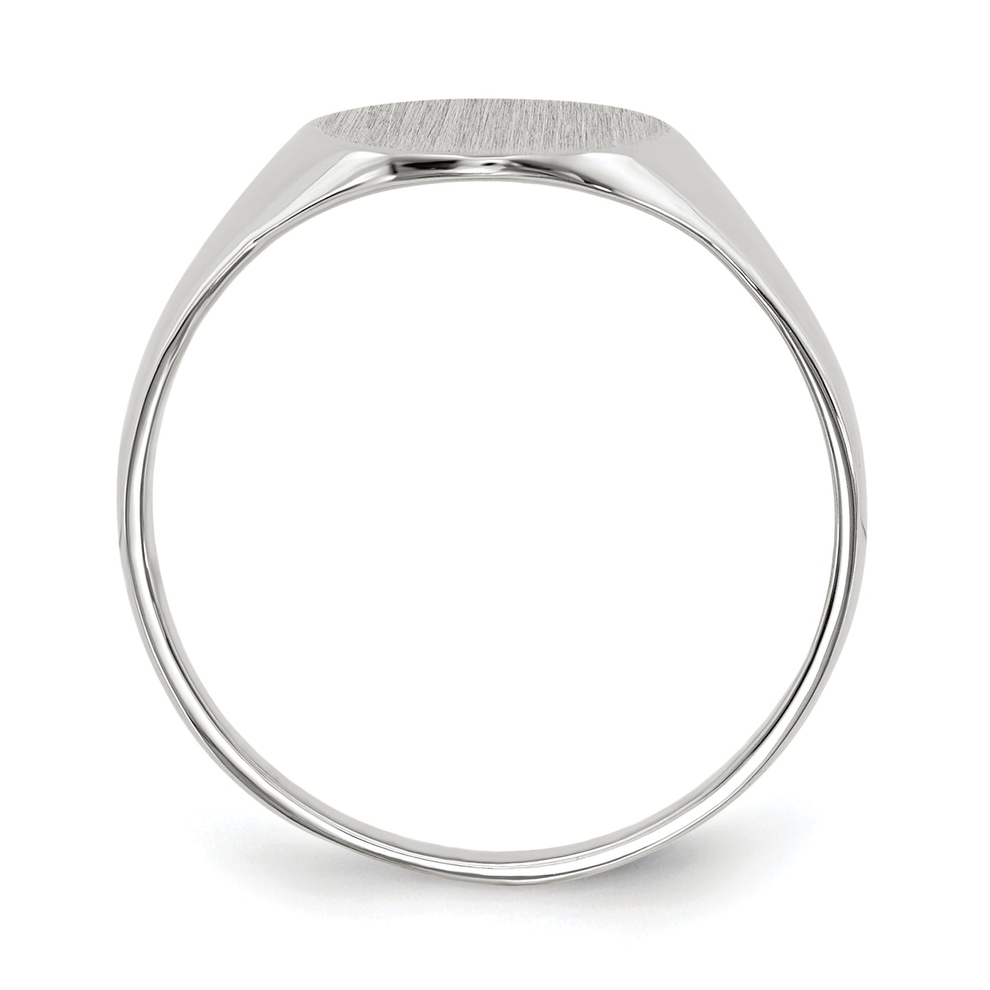 14K White Gold Oval Signet Ring 9.0 x 10.0 mm RS541 - alternate view