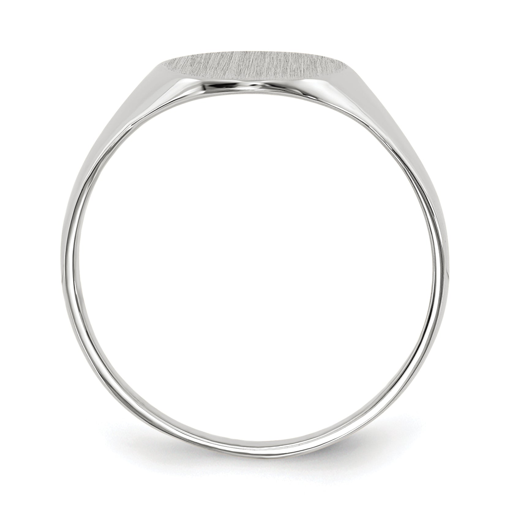 14K White Gold Oval Signet Ring 9.0 x 10.0 mm RS541 - alternate view