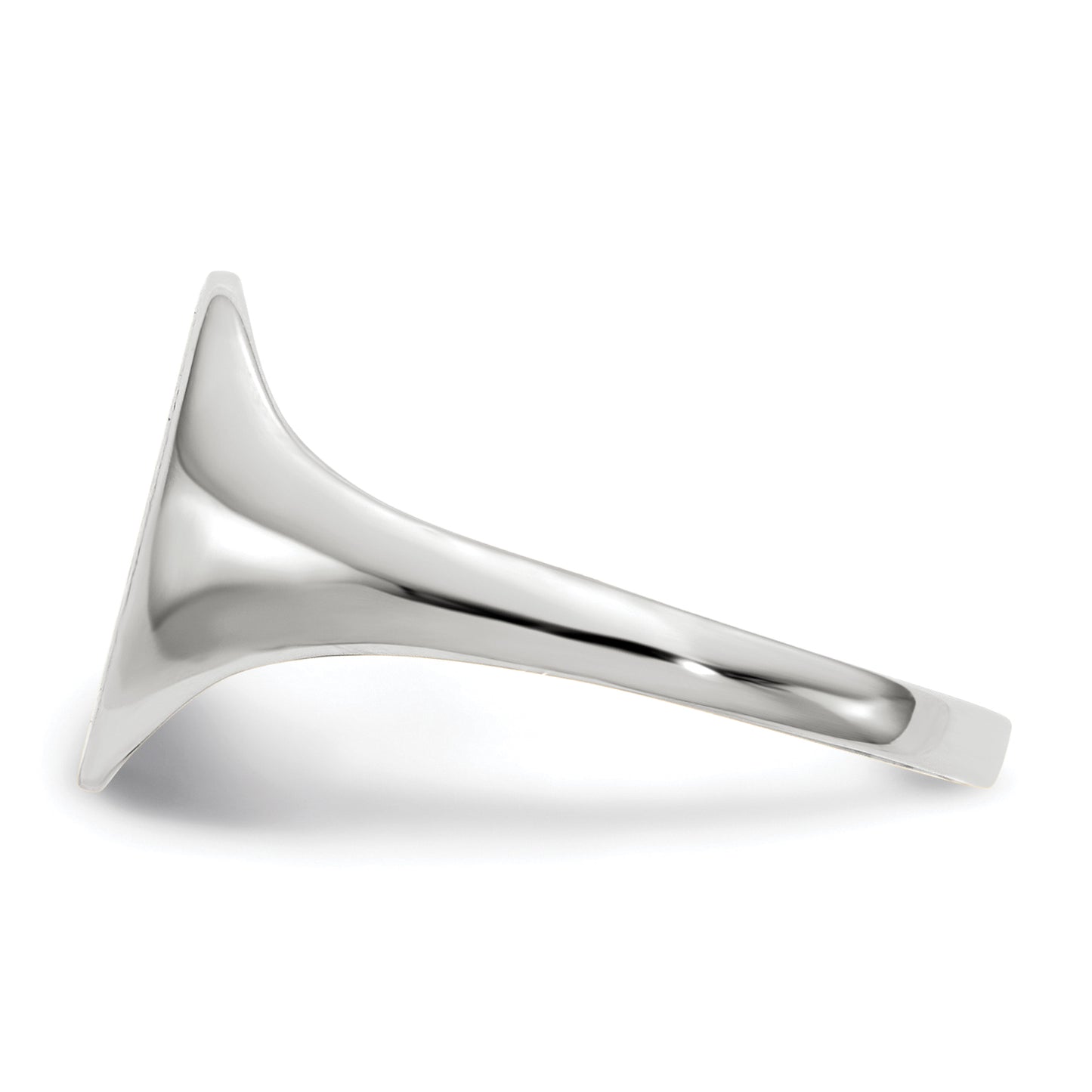 14K White Gold Oval Signet Ring 9.0 x 10.0 mm RS541 - alternate view