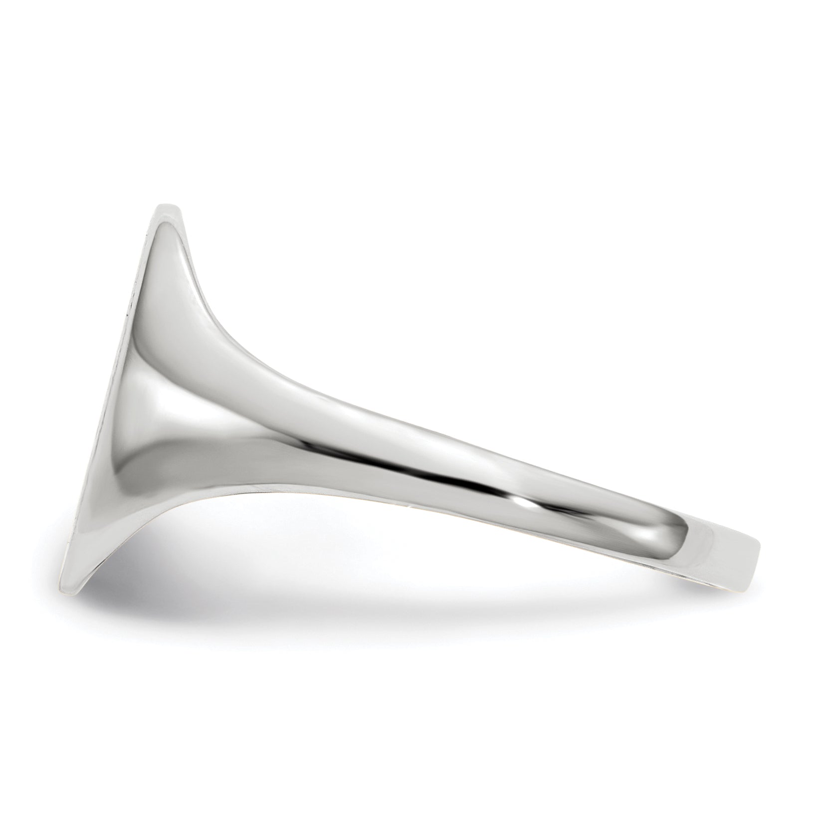 14K White Gold Oval Signet Ring 9.0 x 10.0 mm RS541 - alternate view