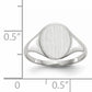 14K White Gold Oval Signet Ring 9.0 x 10.0 mm RS541 - alternate view