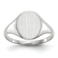 14K White Gold Oval Signet Ring 9.0 x 10.0 mm RS541