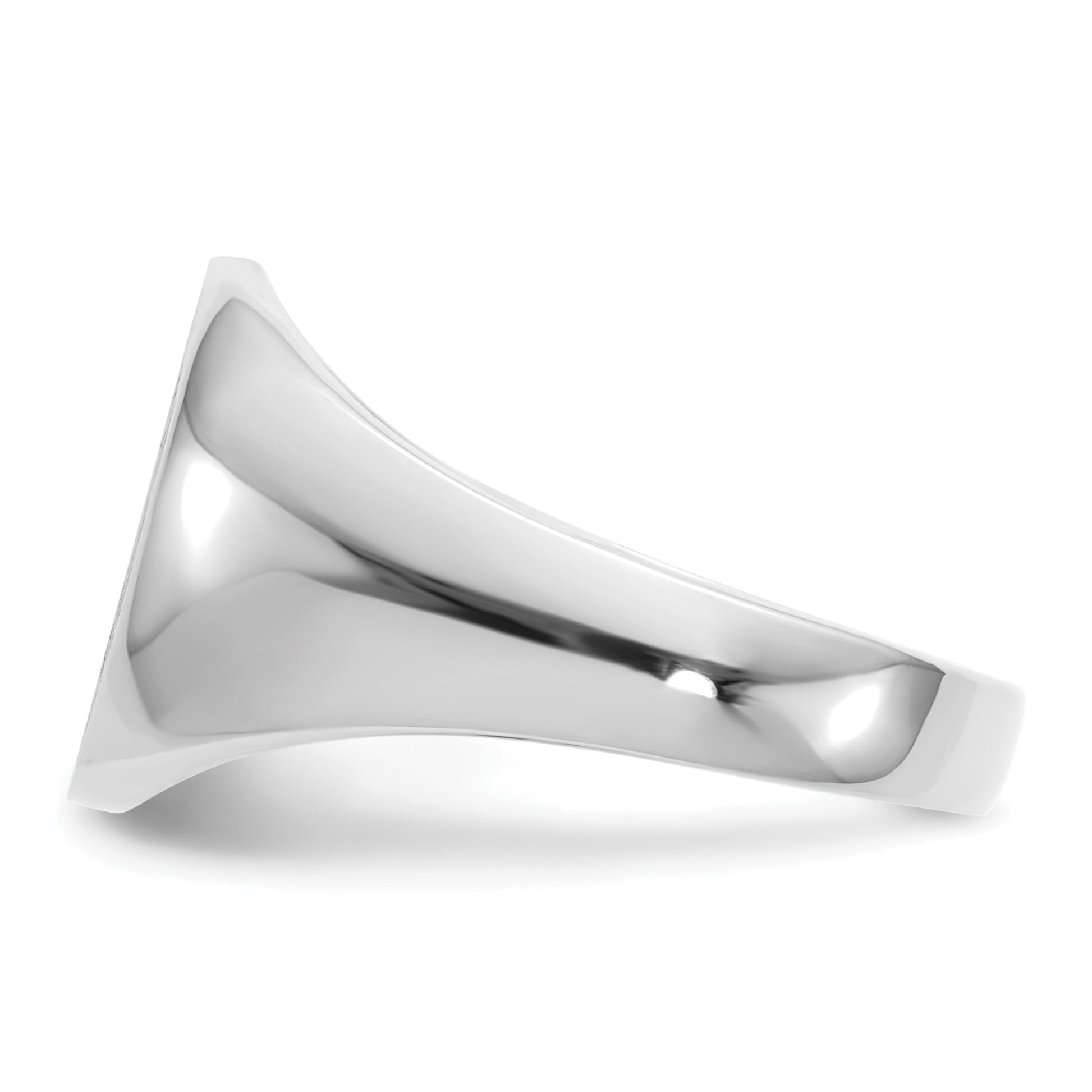 14K White Gold Oval Signet Ring 13.0 x 15.5 mm RS544 - alternate view