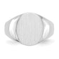 14K White Gold Oval Signet Ring 13.0 x 15.5 mm RS544 - alternate view