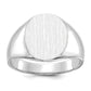 14K White Gold Oval Signet Ring 13.0 x 15.5 mm RS544