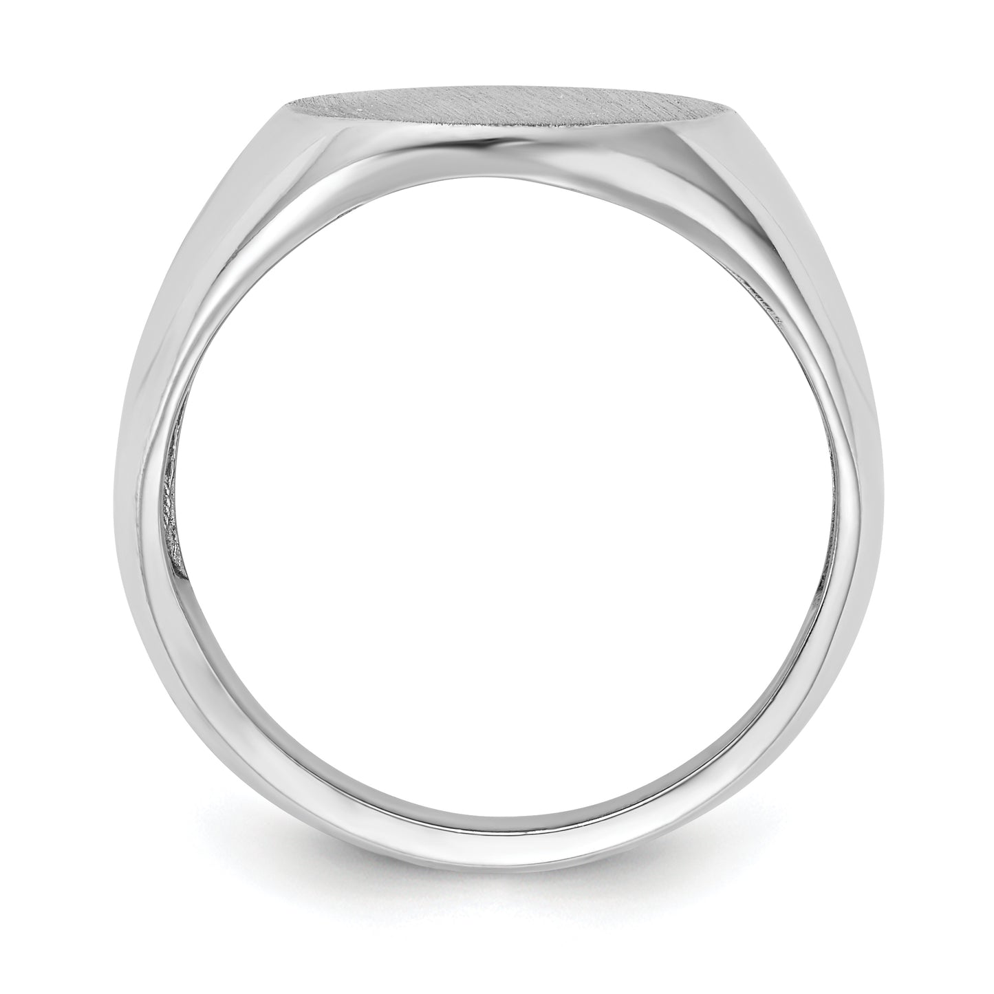 14K White Gold Oval Signet Ring 14.5 x 18.0 mm RS545 - alternate view