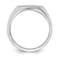14K White Gold Oval Signet Ring 14.5 x 18.0 mm RS545 - alternate view