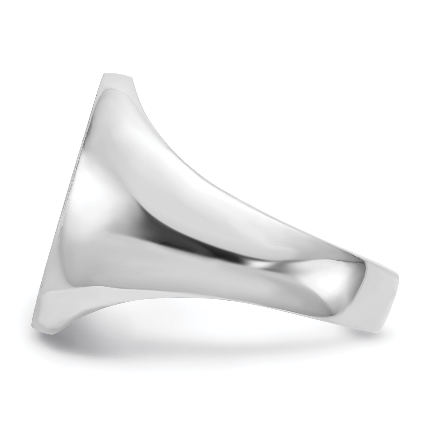 14K White Gold Oval Signet Ring 14.5 x 18.0 mm RS545 - alternate view