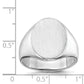 14K White Gold Oval Signet Ring 14.5 x 18.0 mm RS545 - alternate view