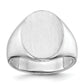 14K White Gold Oval Signet Ring 14.5 x 18.0 mm RS545