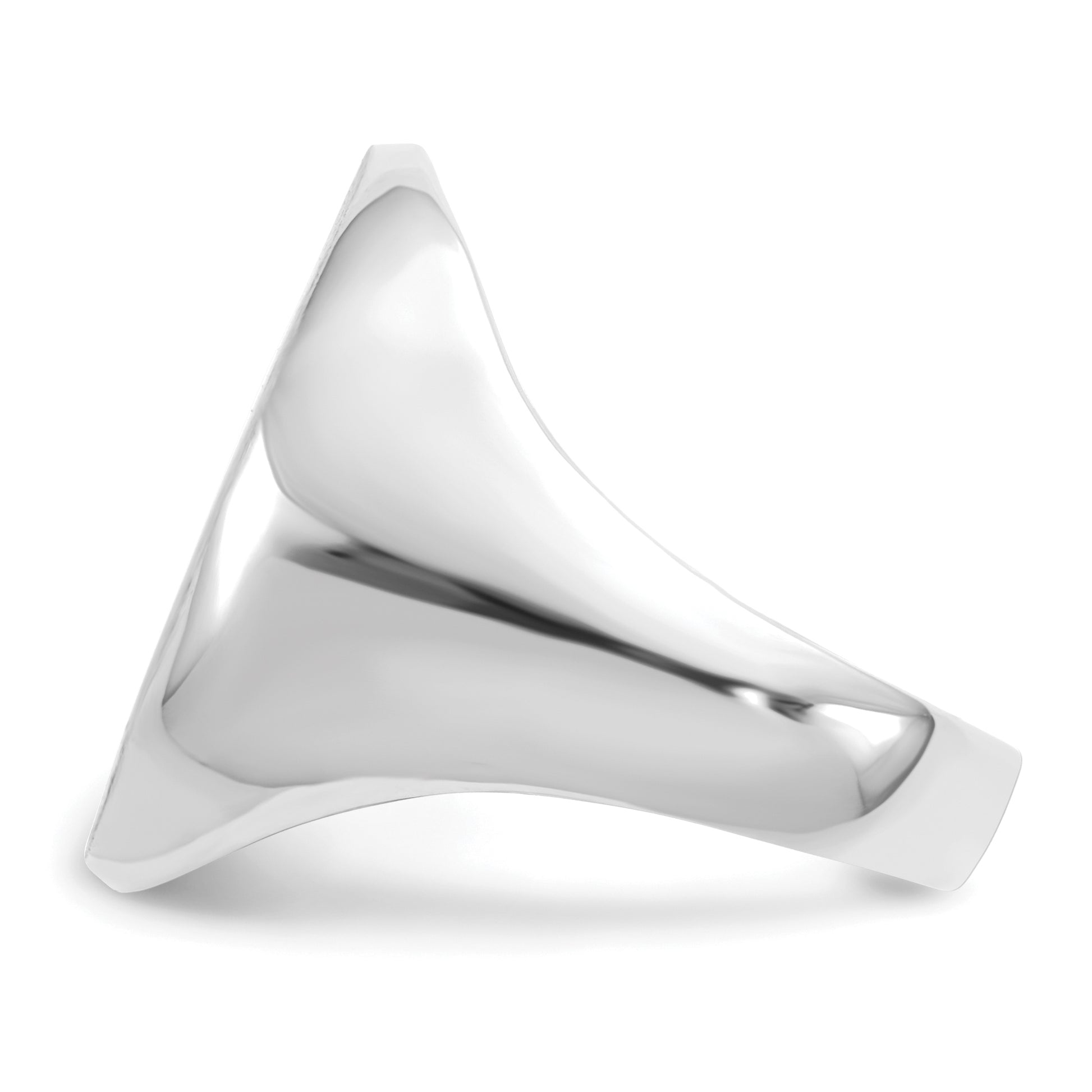 14K White Gold Oval Signet Ring 16.0 x 20.5 mm RS546 - alternate view