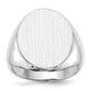 14K White Gold Oval Signet Ring 16.0 x 20.5 mm RS546