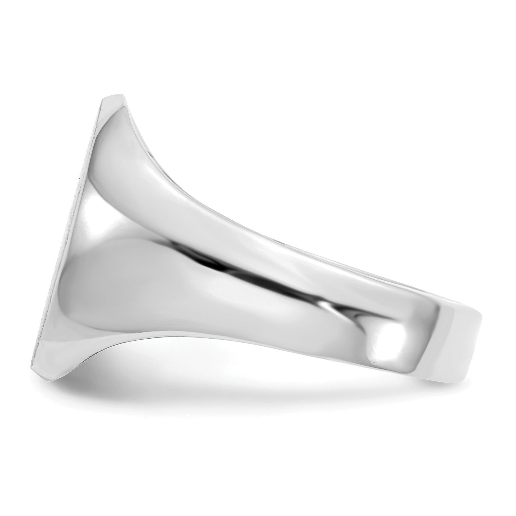 14K White Gold Closed Back Oval Signet Ring 11.0 x 13.0 mm RS547 - alternate view