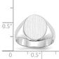 14K White Gold Closed Back Oval Signet Ring 11.0 x 13.0 mm RS547 - alternate view