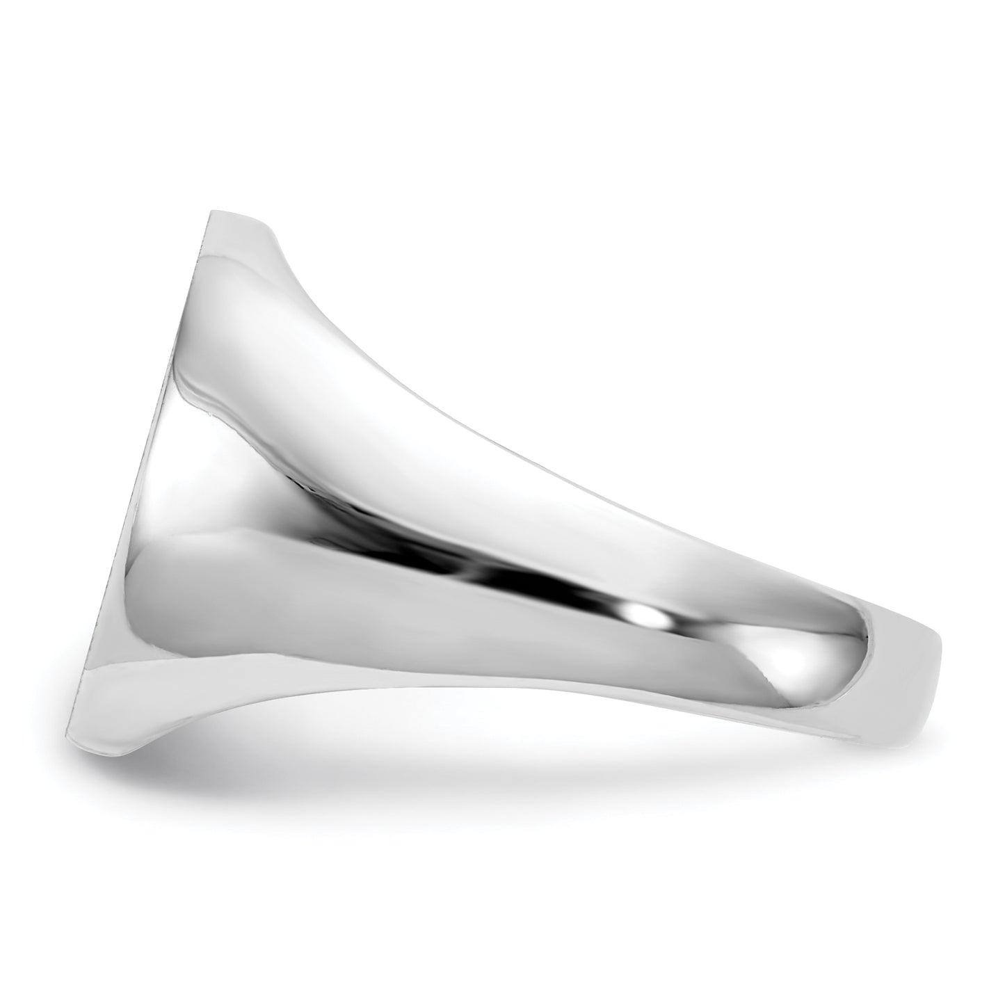 14K White Gold Round Signet Ring 13.5 x 14.0 mm RS548 - alternate view