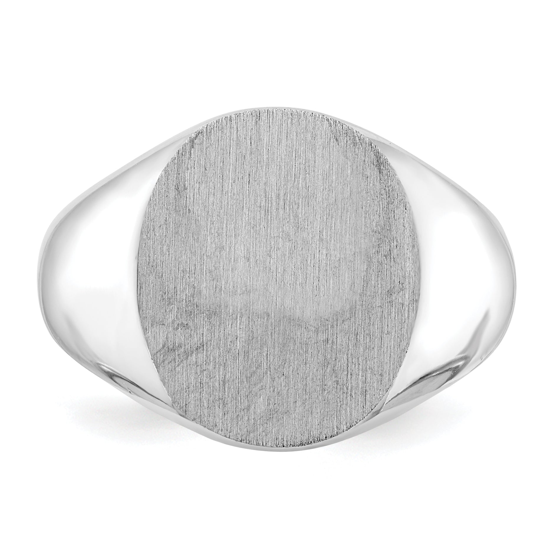 14K White Gold Round Signet Ring 13.5 x 14.0 mm RS548 - alternate view