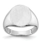 14K White Gold Round Signet Ring 13.5 x 14.0 mm RS548