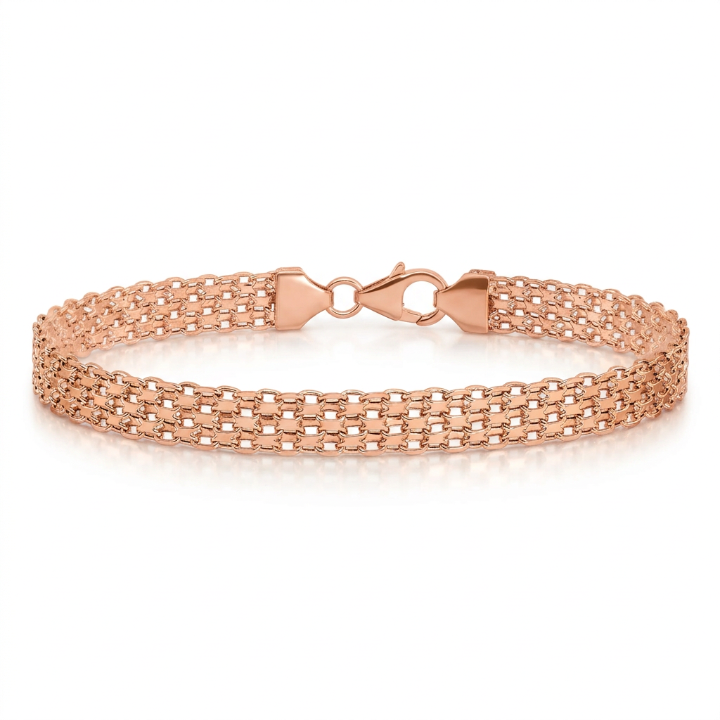 Rose Gold Plated Sterling Silver Bismark Bracelet