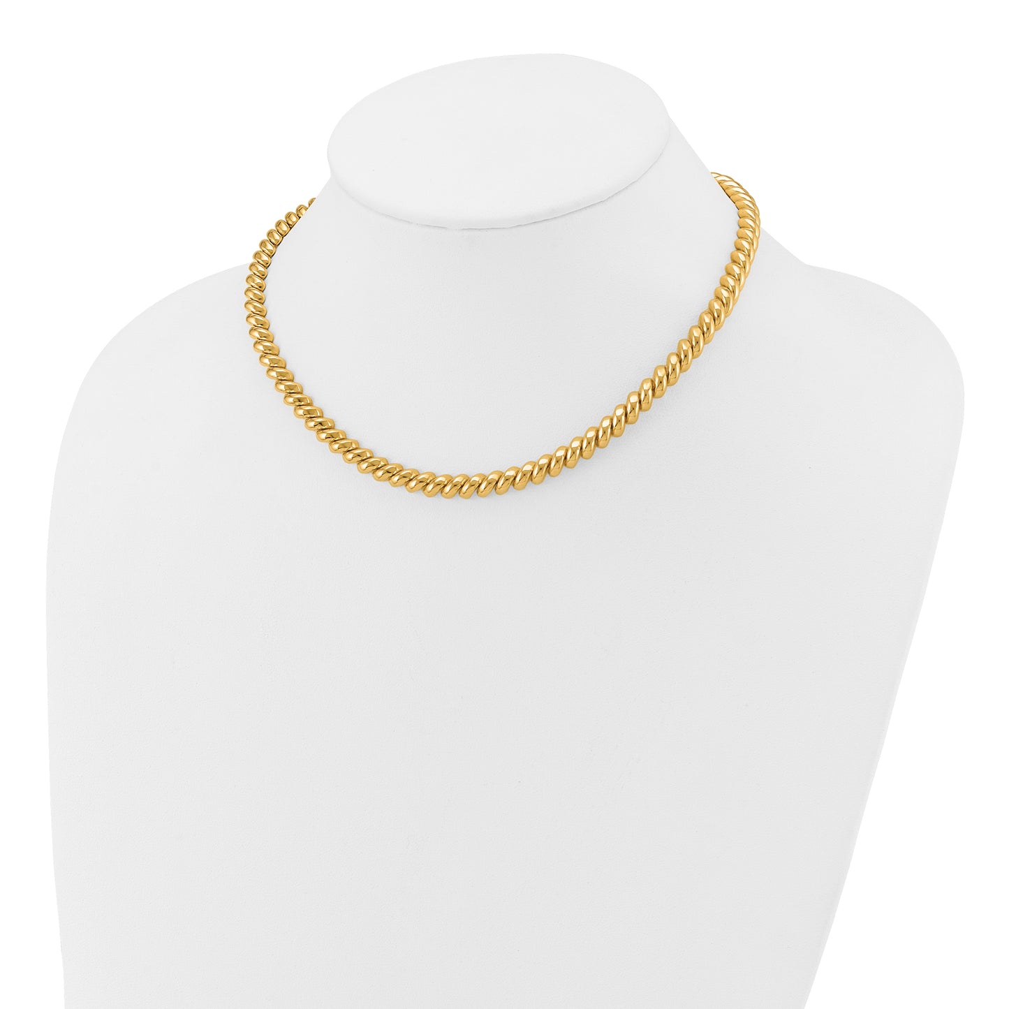 Yellow gold San Marco necklace, 6 mm, detail shot